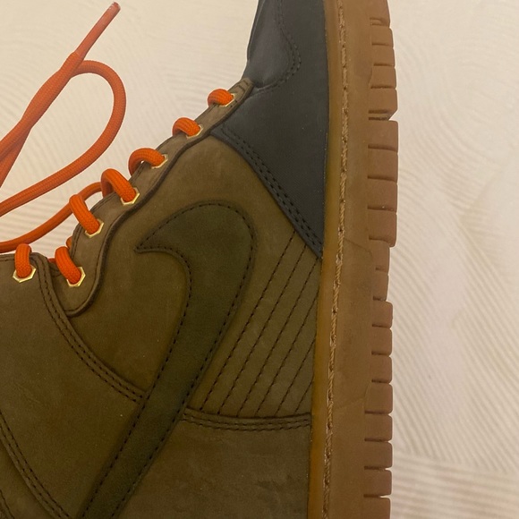 Nike Dunk Sky Hi Green and Navy Leather with Orange Laces Women’s Size 8 - Picture 7 of 7